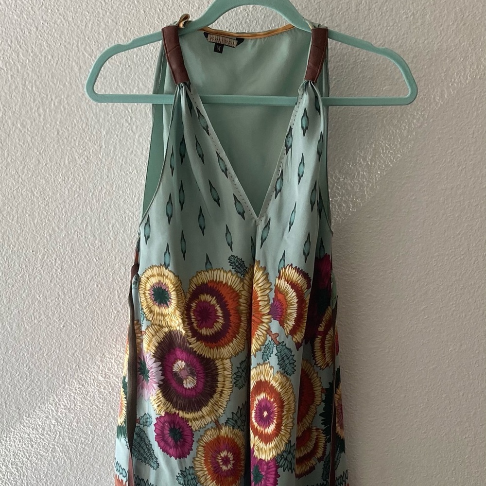 Roses Nichols  Silk Asymmetrical V-Neck Dress M
